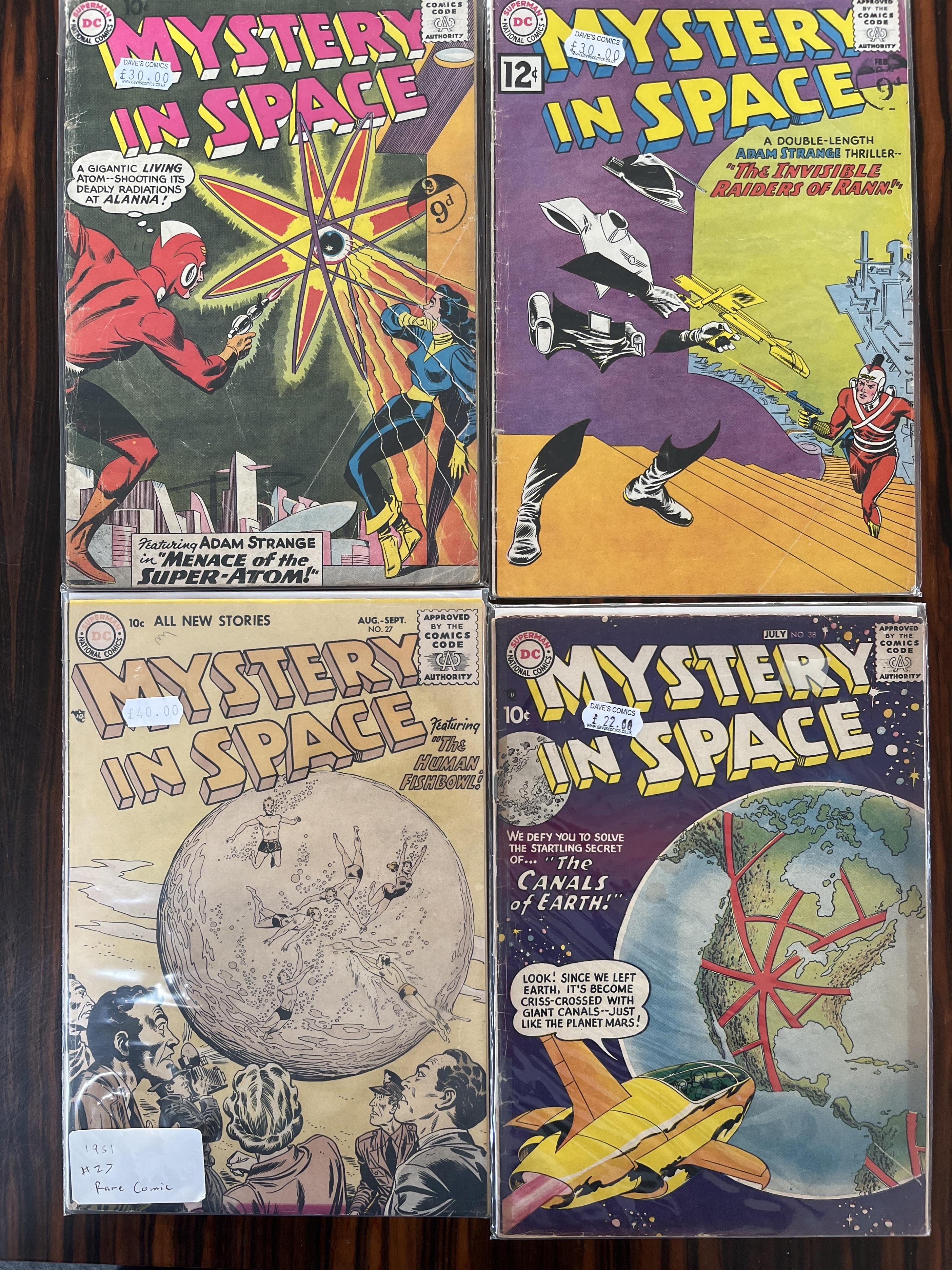 Mystery in Space, DC comics, Vol. 1, 17 issues between 27–114, comprising, #27, #38, #56, #73, #81, #82, #84, #88 x3, #94, #95, #98 x2, #99, #105, #114A